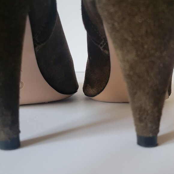 Veronica Beard Suede Side Zip Ankle Bootie with Contrast Trim - Picture 10 of 12